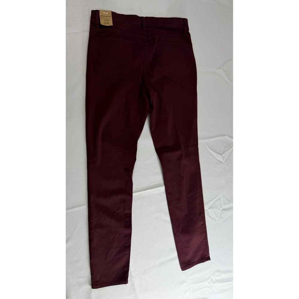 NWT Madewell Skinny Skinny Jeans Womens 28 Maroon Red Mid Rise Stretch 5-Pockets - Picture 3 of 12
